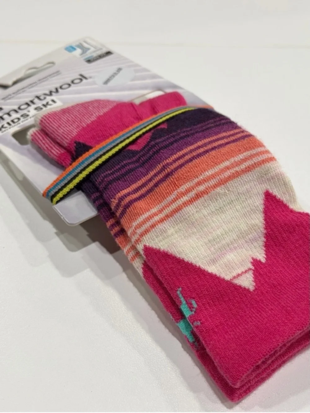 SmartWool Kids XS Light Cushion Ski Socks Over the Calf Pink Mountain NWT Snow